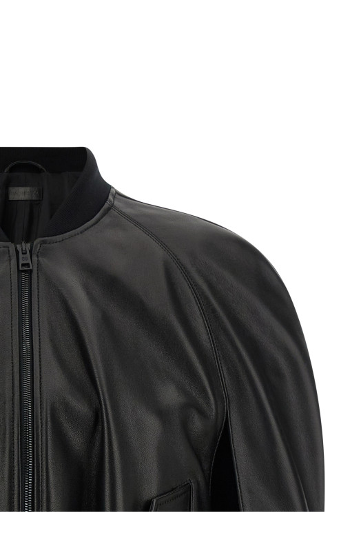 Hood bomber jacket Black