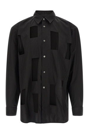 Geometric cut-out shirt Black