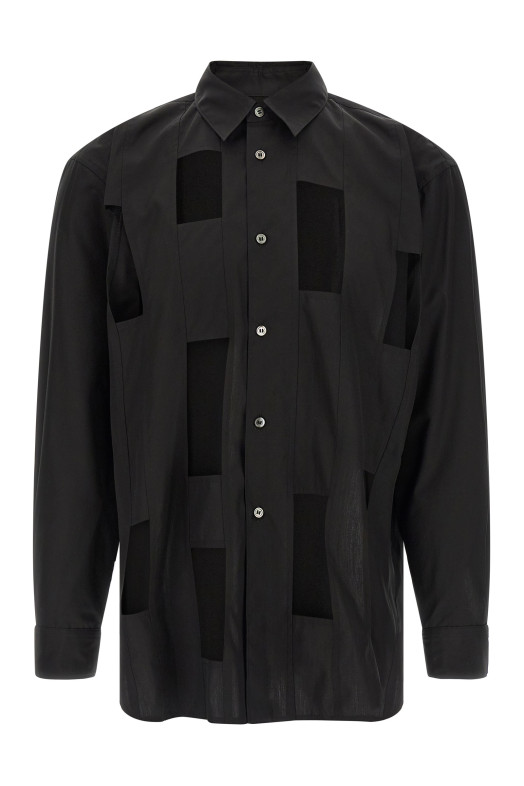 Geometric cut-out shirt Black
