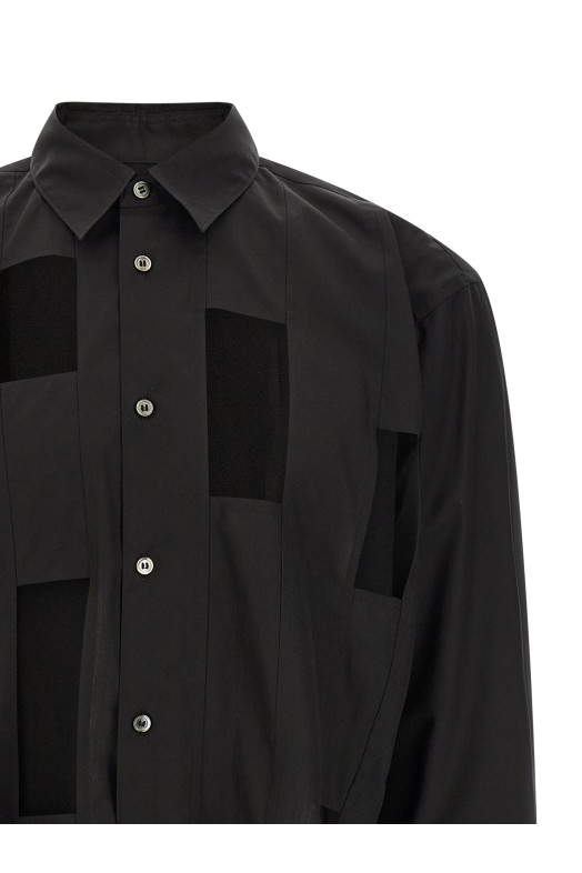 Geometric cut-out shirt Black