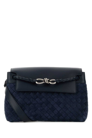 Navy blue suede small Andiamo crossbody bag BOTTEGA VENETA (815781V1QE5)