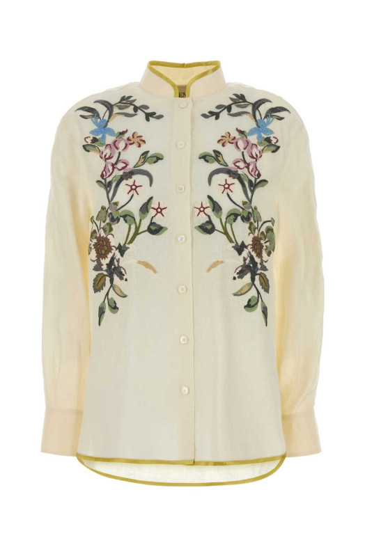 Ivory linen shirt VALENTINO GARAVANI (8B3AB8269M4)