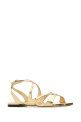 Gold leather Ayla sandals Brown JIMMY CHOO (AYLAFLATQUI)