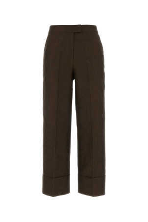 Chocolate cotton blend Colette palazzo pant PT TORINO (CDVSTTZ00STDZI33)