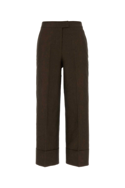 Chocolate cotton blend Colette palazzo pant PT TORINO (CDVSTTZ00STDZI33)