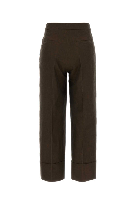 Chocolate cotton blend Colette palazzo pant PT TORINO (CDVSTTZ00STDZI33)