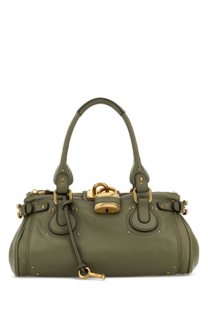 Army green leather Paddington shoulder bag CHLOE (CH25WS802P75)