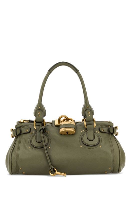 Army green leather Paddington shoulder bag CHLOE (CH25WS802P75)