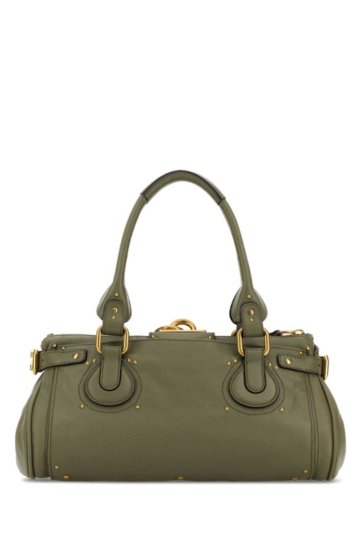Army green leather Paddington shoulder bag CHLOE (CH25WS802P75)