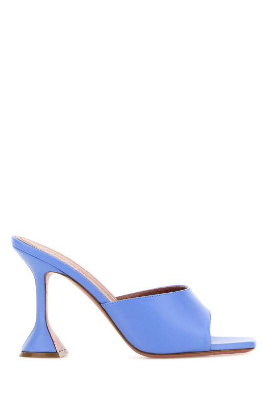Cerulean blue nappa leather Lupita mules BLUE AMINA MUADDI (LUPITASLIPPER95)