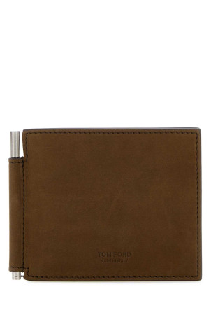 Brown nubuck wallet TOM FORD (Y0231LCL504S)