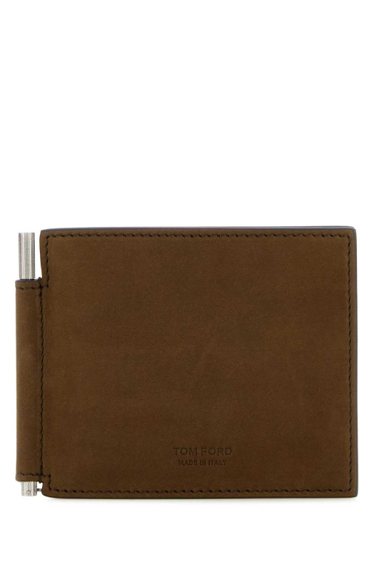 Brown nubuck wallet TOM FORD (Y0231LCL504S)