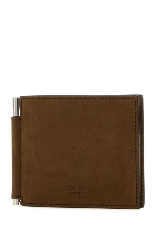 Brown nubuck wallet TOM FORD (Y0231LCL504S)