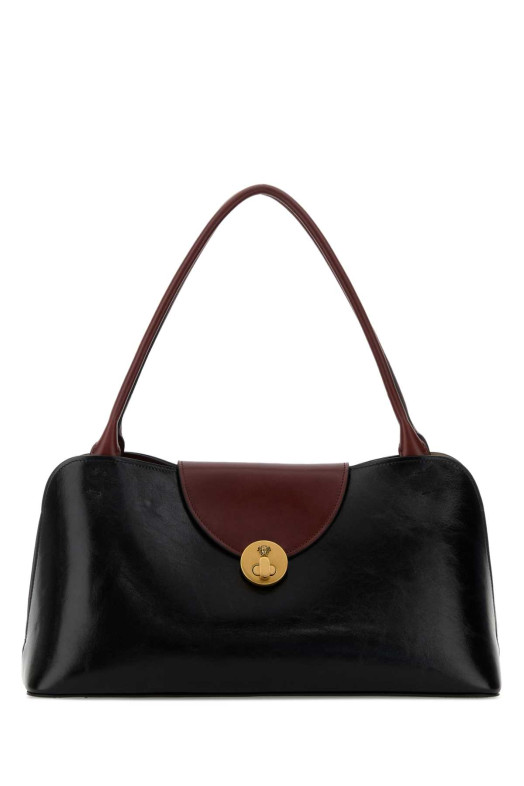 Black leather medium shoulder bag VERSACE (10234561A17428)