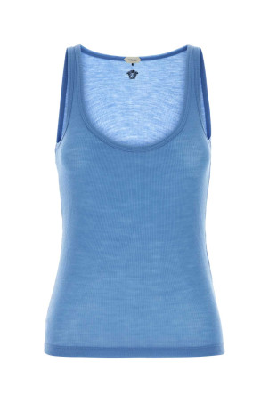 Cerulean blue wool tank top VERSACE (10236981A17548)