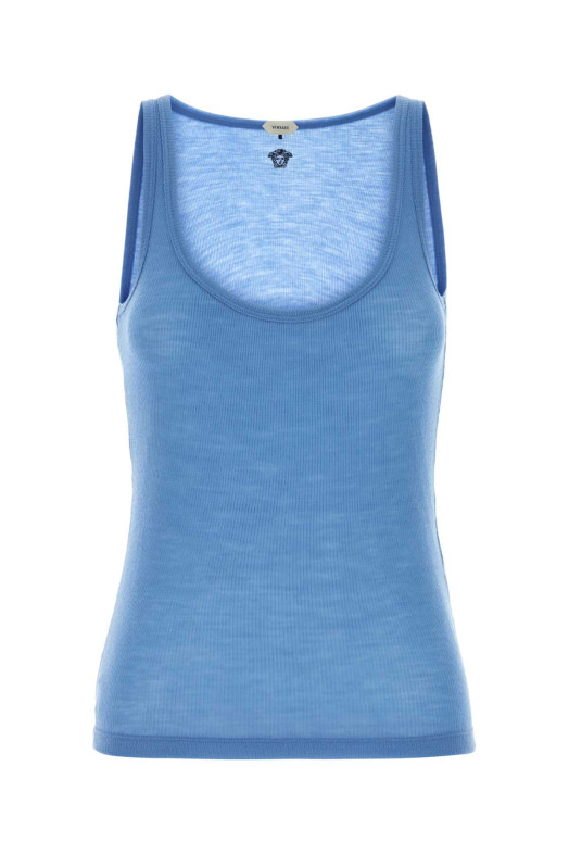 Cerulean blue wool tank top VERSACE (10236981A17548)