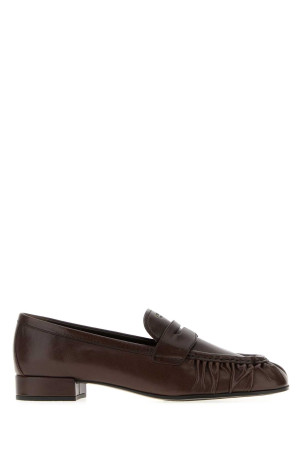 Dark brown leather loafers PRADA (1D175OF020007)