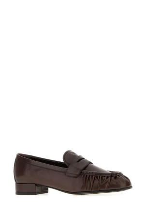 Dark brown leather loafers PRADA (1D175OF020007)