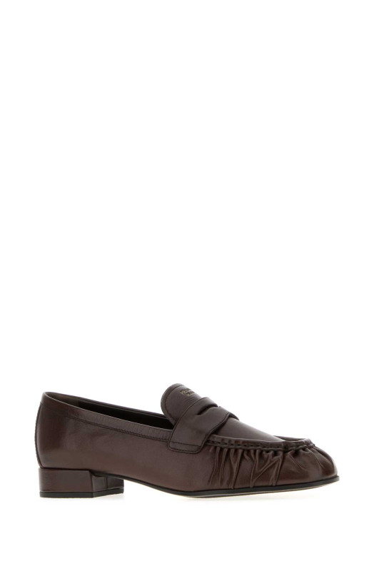 Dark brown leather loafers PRADA (1D175OF020007)
