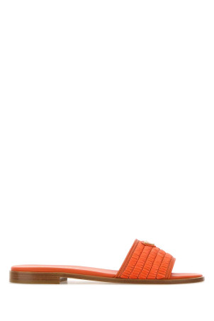 Orange raffia slippers Red PRADA (1XX758FB0102ACS)