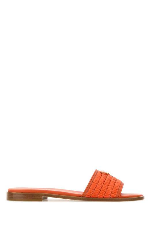 Orange raffia slippers Red PRADA (1XX758FB0102ACS)