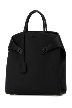 Black leather Hug handbag Black SALVATORE FERRAGAMO (241666777378)