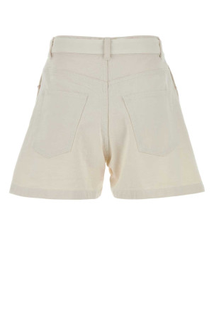 White polyester and denim shorts Blue SACAI (2608435)