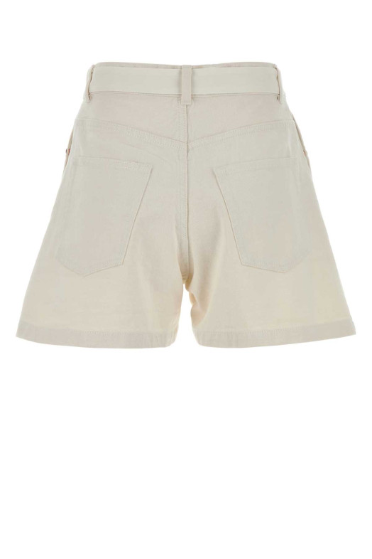 White polyester and denim shorts Blue SACAI (2608435)