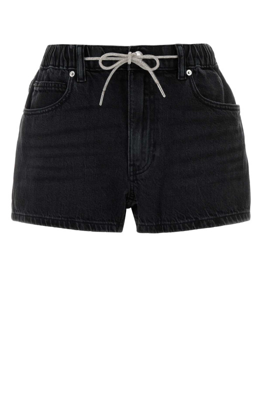 Black denim shorts ALEXANDER WANG (4DC2264168)