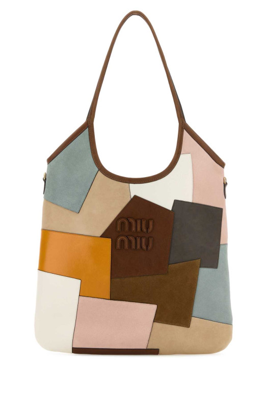 Multicolor leather and suede shopping bag MIU MIU (5BG231VMLN2IFM)