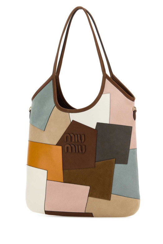 Multicolor leather and suede shopping bag MIU MIU (5BG231VMLN2IFM)