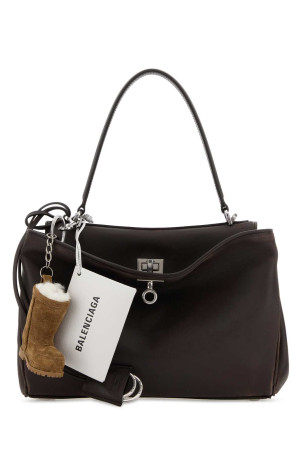 Маленькая кожаная сумочка BALENCIAGA «Rodeo» тёмно-коричневого цвета (7897792ACAW)