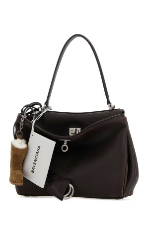 Маленькая кожаная сумочка BALENCIAGA «Rodeo» тёмно-коричневого цвета (7897792ACAW)