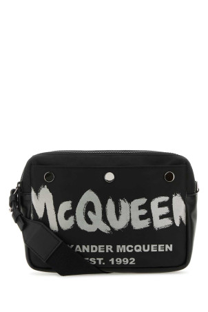 Black fabric McQueen Graffiti crossbody bag ALEXANDER MCQUEEN (7917721AAS3)