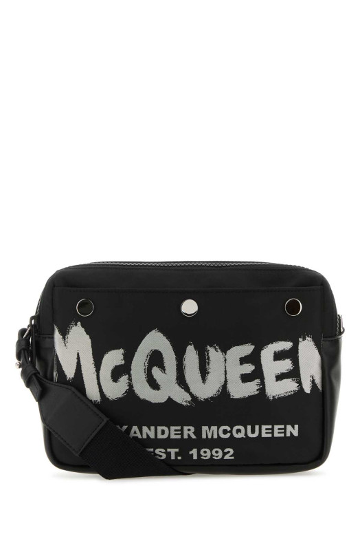 Black fabric McQueen Graffiti crossbody bag ALEXANDER MCQUEEN (7917721AAS3)