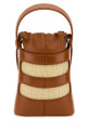 Two-tone leather and raffia mini The Rise bucket bag ALEXANDER MCQUEEN (7959001VPIO)