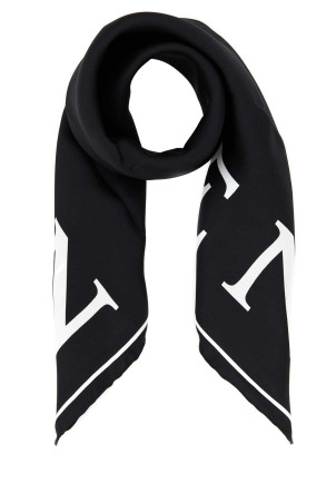 Black silk foulard Black and white ALEXANDER MCQUEEN (8064893001Q)
