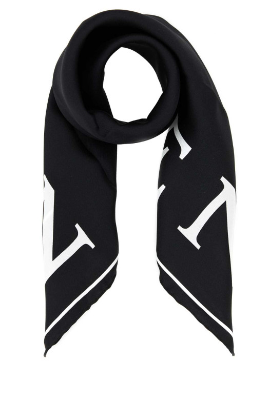 Black silk foulard Black and white ALEXANDER MCQUEEN (8064893001Q)