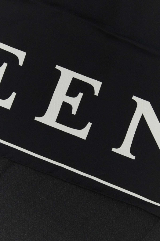 Black silk foulard Black and white ALEXANDER MCQUEEN (8064893001Q)