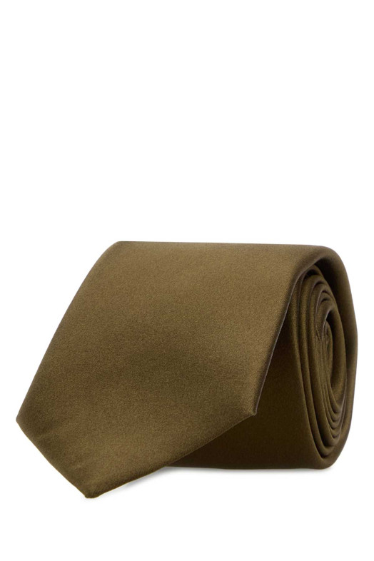 Sage green satin tie SAINT LAURENT (8594423Y011)