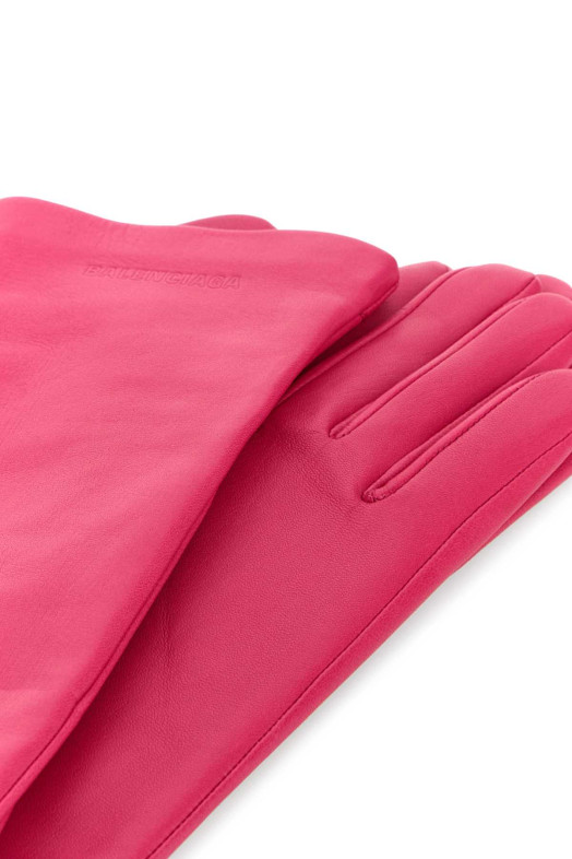Fuchsia leather gloves BALENCIAGA (8715814G3B7)