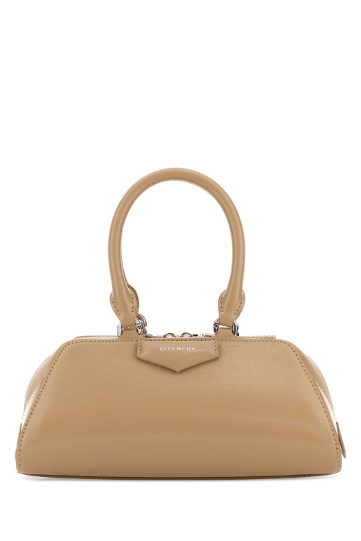 Beige leather mini Antigona East-West handbag Gold GIVENCHY (BB5146B2EN)
