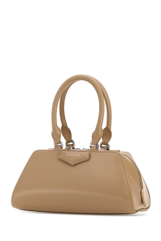 Beige leather mini Antigona East-West handbag Gold GIVENCHY (BB5146B2EN)