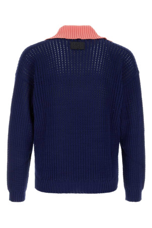 Navy blue cotton polo shirt FENDI (FZE077AYY3)