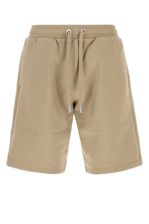 Beige cotton bermuda shorts AMI (HSO803747)