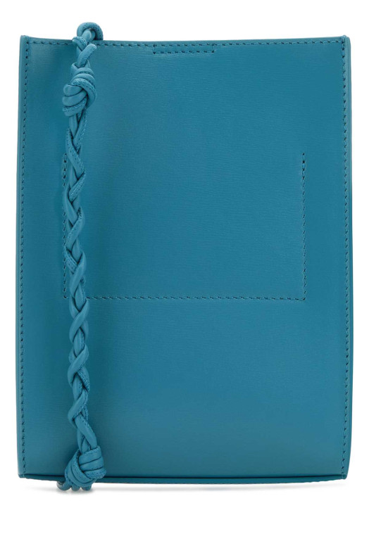 Turquoise leather small Tangle shoulder bag JIL SANDER (J07WG0001P5354)