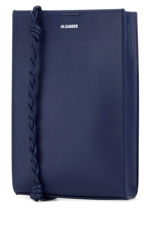Navy blue leather small Tangle shoulder bag JIL SANDER (J07WG0001P9044)