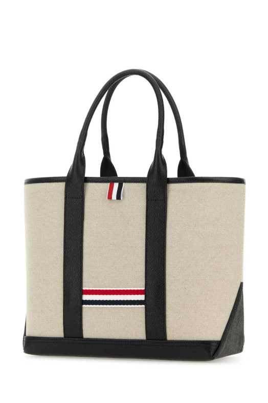 Sand canvas Rwb-Stripe shopping bag THOM BROWNE (MAG390AF0492)