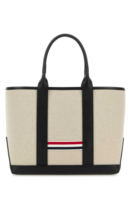 Sand canvas Rwb-Stripe shopping bag THOM BROWNE (MAG390AF0492)