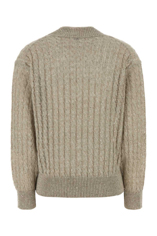 Dove grey linen blend sweater BRUNELLO CUCINELLI (MCO559702)